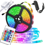 RGB LED STRIP 5M FARGE + PILOT Vanntett
