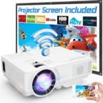 M8-TPA WiFi-projektor med 100 tommers projektorskjerm, Full HD 1080P