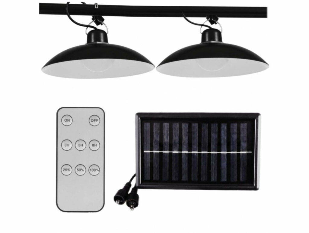 2x lysekrone solenergi hengende lampe utendørs sterk