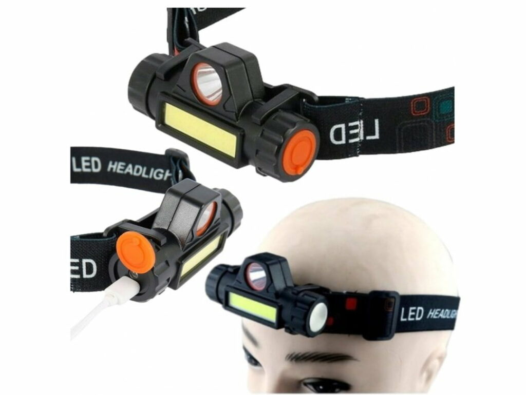 Hodelykt med magnet, 4-i-1 COB-lampe
