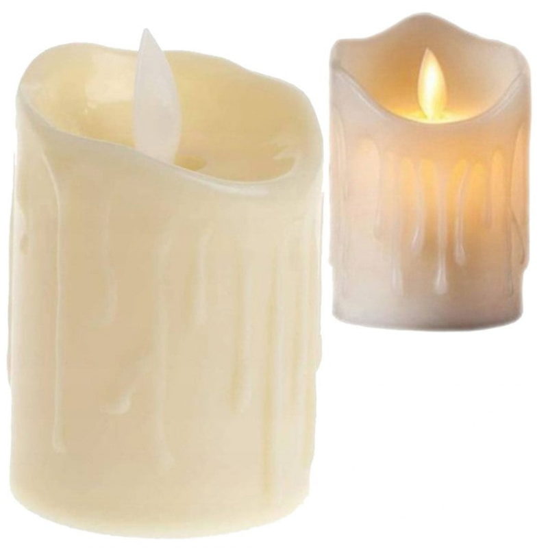 Batteridrevet stearinlys, LED-lys, bevegelig flamme, 5×9