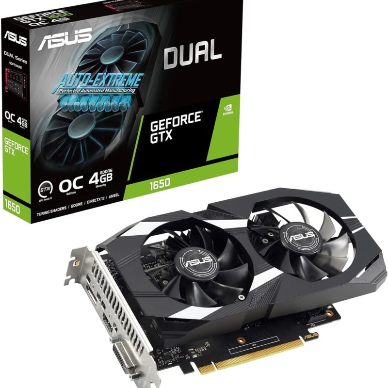 ASUS GeForce GTX 1650 EVO 4GB GDDR6 DUAL OC Edition with 6-pin Power connector