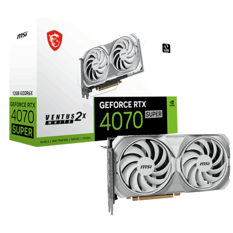 MSI GeForce RTX 4070 SUPER 12G VENTUS 2X WHITE OC