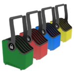 Lockncharge LARGE 13"" Plastic Device Basket (Set of 4) - Yellow Green Blue Red