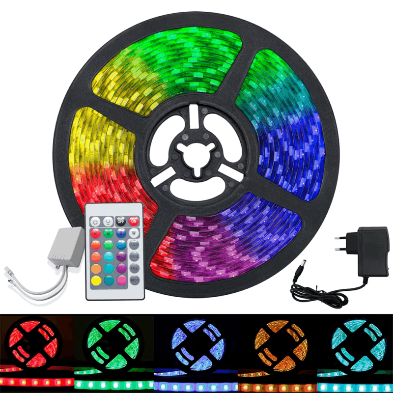 RGB Led lys strip 5-Meter Kit