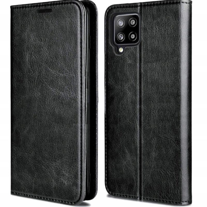 SAMSUNG A12 Skinn Lommebok Deksel + 9H Skjermbeskytter