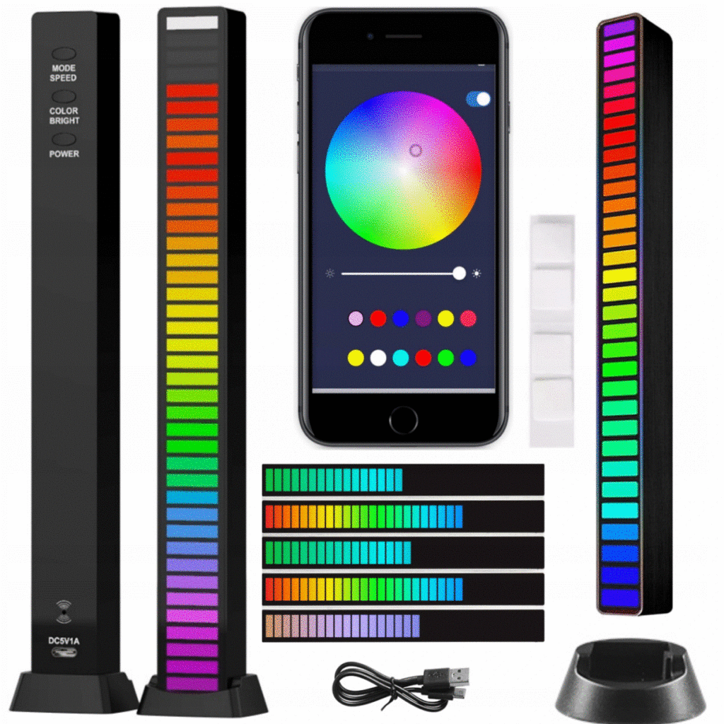 Magic RGB LED Trådløst LED-PANEL Med lydsensor blinker