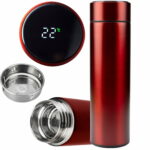 Hilo Thermos Vannflaske 500ML LED Måler Rød