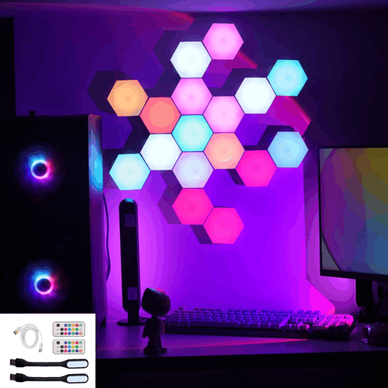 Hexagon RGB LED-vegglamper Smart Lampe