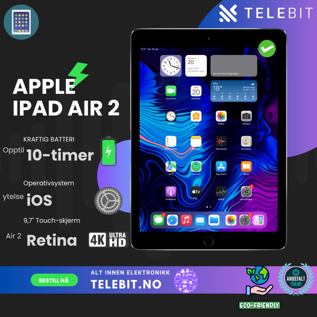 Apple iPad Air 2 (2-års garanti)