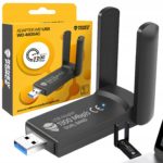 1300 Mbps EKSTERN WI-FI nettverkskortadapter USB 3.0 DUAL 2 Antenner 5GHz