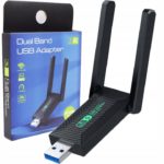 WIFI USB ADAPTER NETTVERKSKORT 2x DUAL BAND ANTENNE 5GHZ 2,4GHZ 1200 MBPS