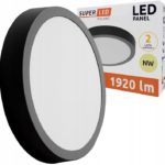 Rund SuperLED taklampe 22,5 x 3,5 cm sort