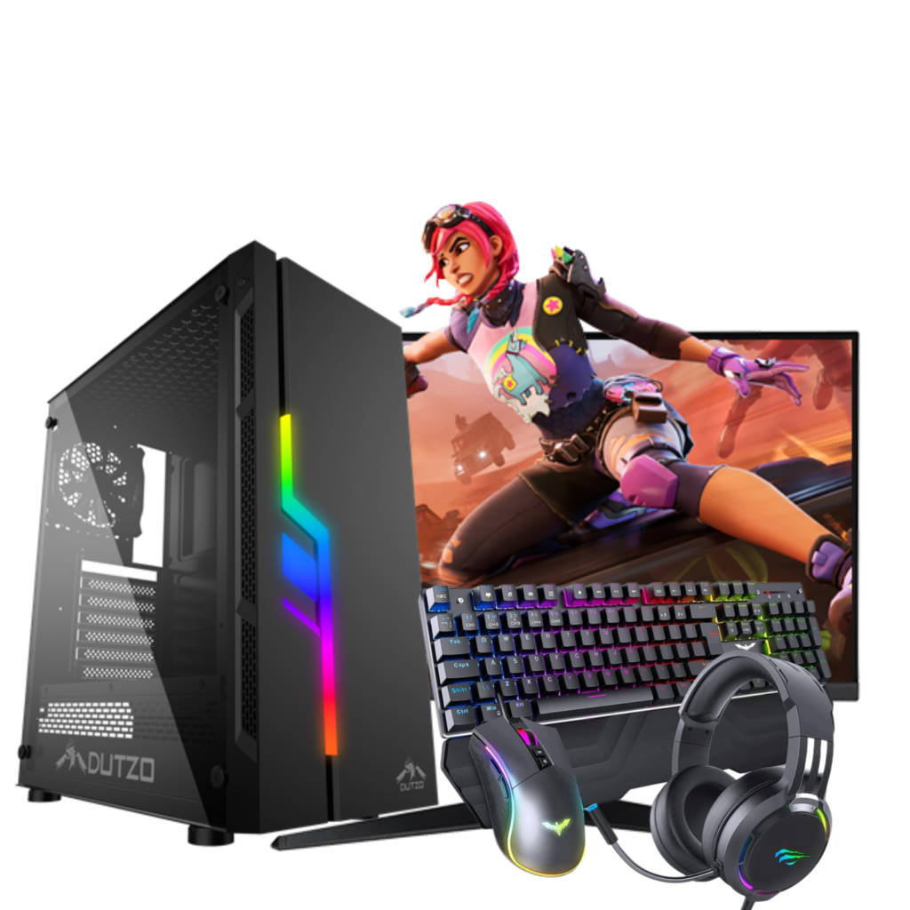 Multi Gaming i7 Gaming-PC Pakke med skjerm og tilbehør