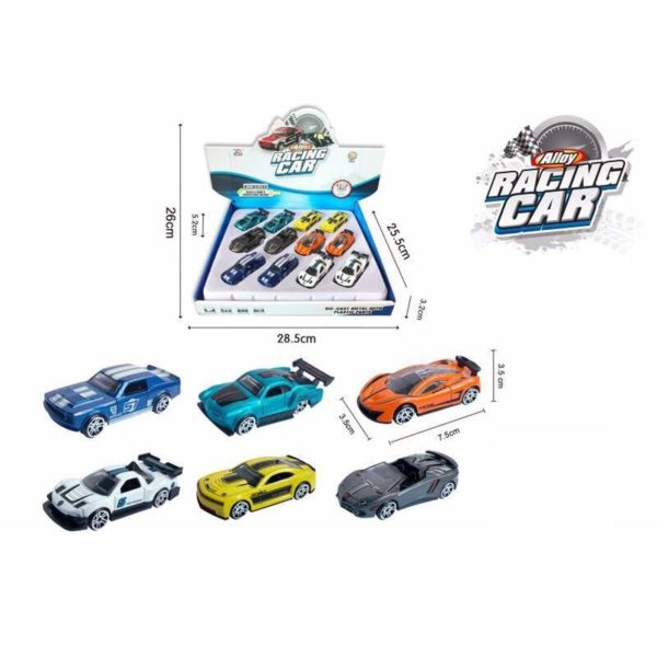 RACERBILER I METALL ASSORTERT  (7,5CM)