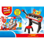 KEYBOARD M/MIKROFON, STATIV OG STOL