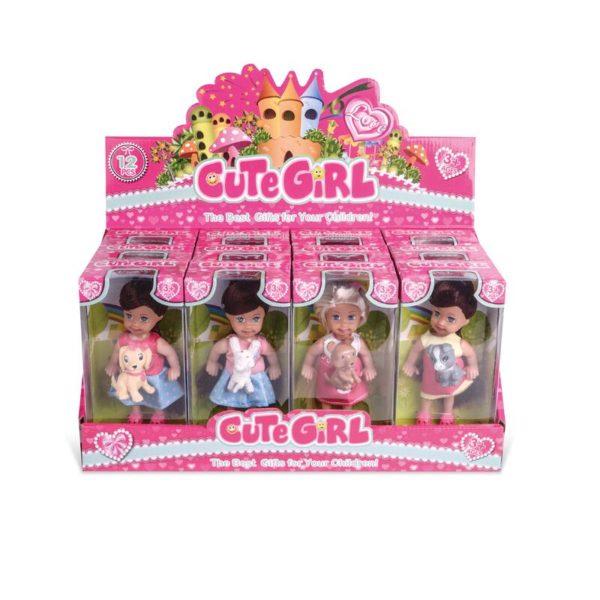 DUKKE M/HUND (14CM)