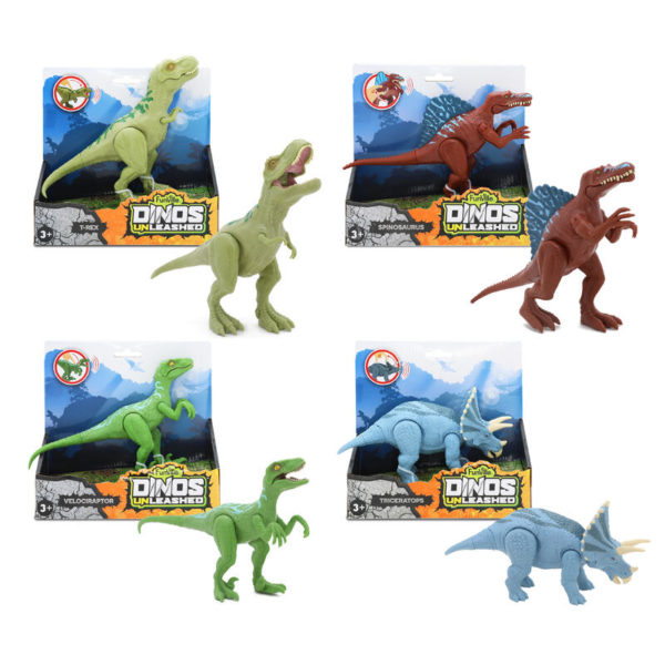 DINOSAUR MED LYD 4 ASS. (25CM)