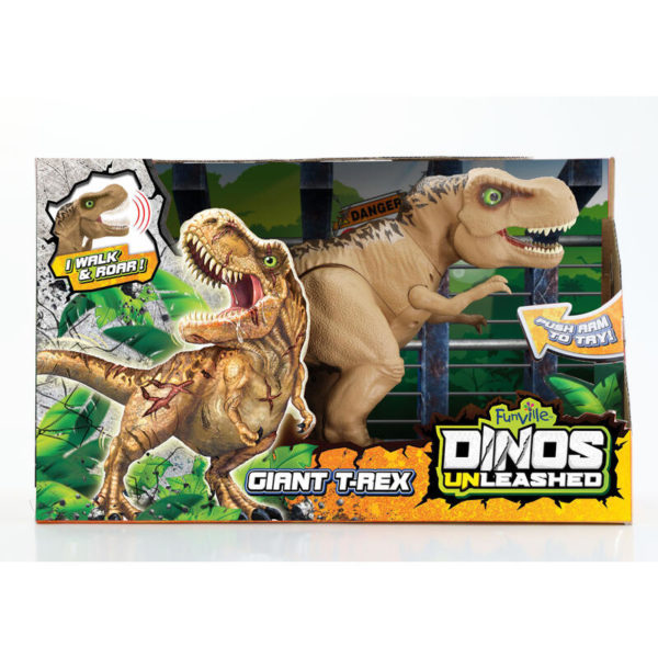 GIANT T-REX DINOSAUR GÅR/BRØLER (40CM)