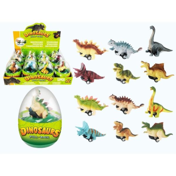 DINOSAUR PULL BACK I EGG 12 ASS.