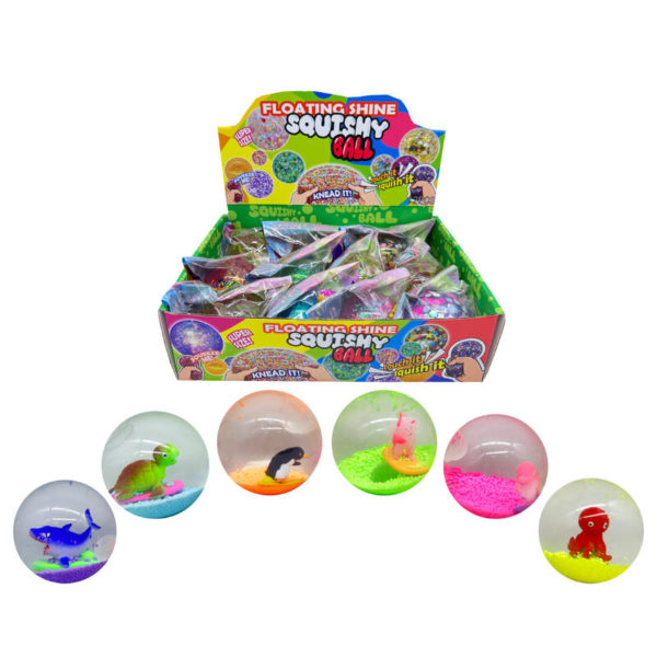 SHINY SQUISHY BALL M/SJØDYR (7CM)