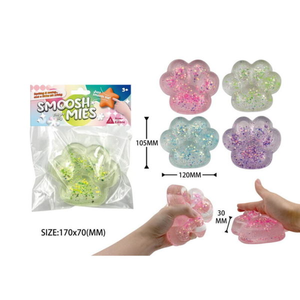 SQUISHY STICKY CAT PAW 210G 4 ASS (12CM)
