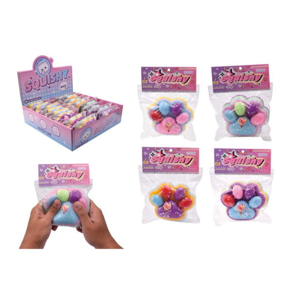 SQUISHY STICKY CAT PAW 125G 5ASS (12CM)