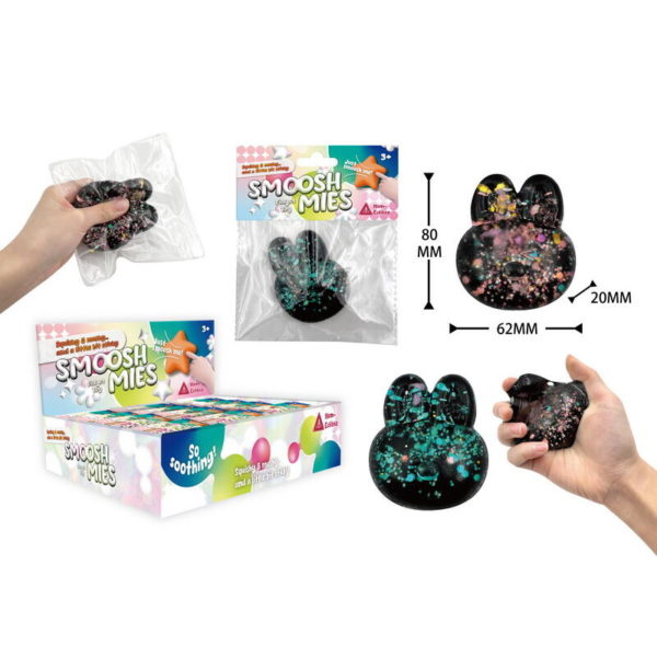 SQUISHY STICKY RABBIT GLITTER 50G (8CM)