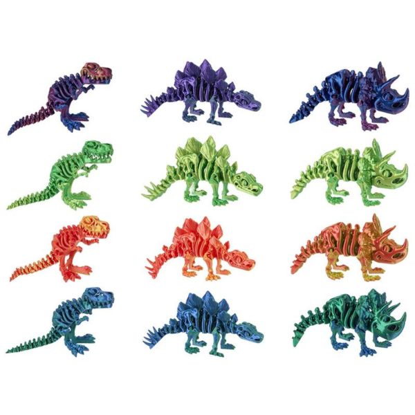 3D LASER PRINTET DINO - 4 ASS (12CM)