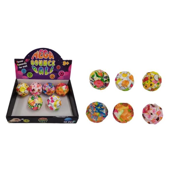 MEGA BOUNCE SPRETTBALL M/FRUKTMOTIV(7CM)