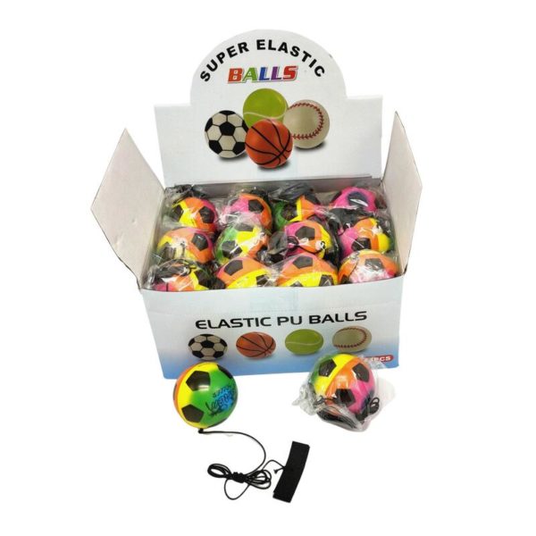 BALL REGNBUEFARGET M/ELASTISK SNOR (6CM)