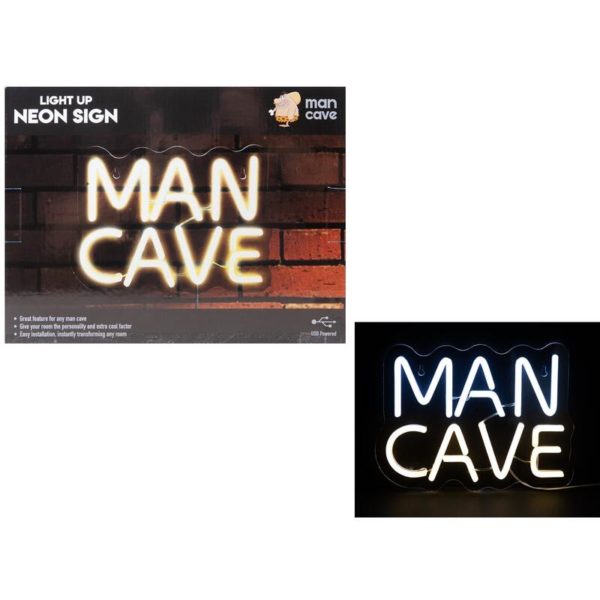 MAN CAVE SKILT M/ NEON LIGHTS