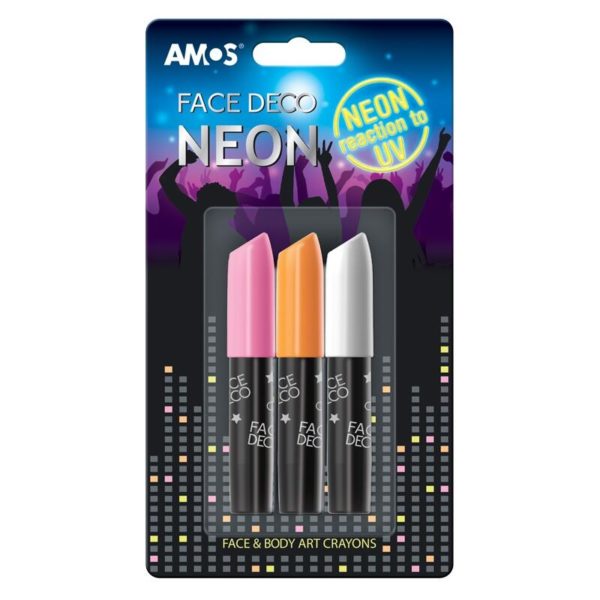 ANSIKTSMINKE NEON 3 STK