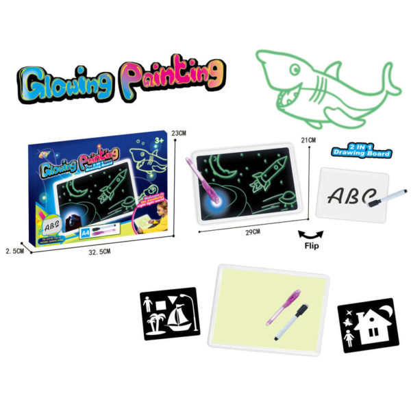 GLOW IN THE DARK TEGNETAVLE (32CM)