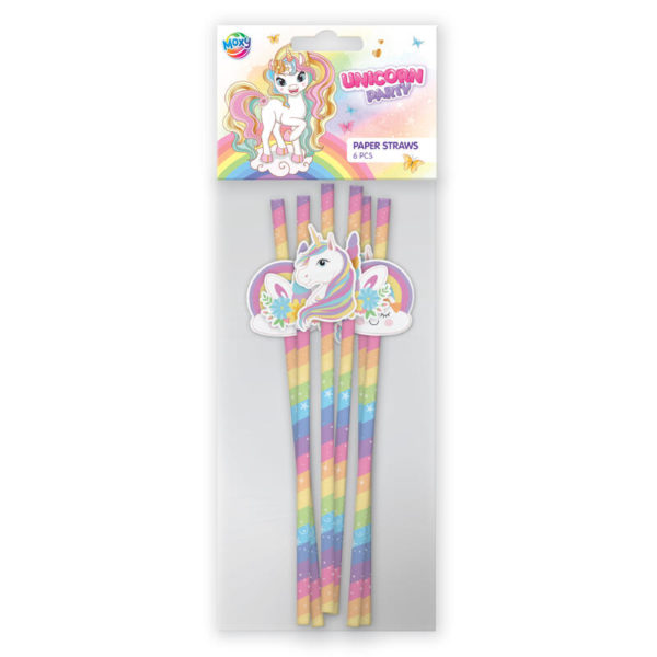 PAPIRSUGERØR - UNICORN - 6 STK